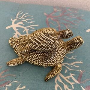 Gold Textured Turtle Figurine